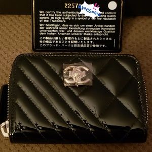 Authentic CHANEL patent coin purse